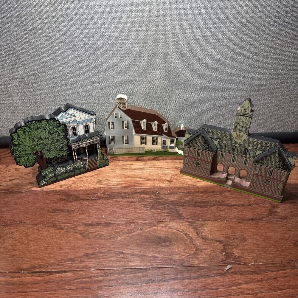 Lot of 4 Vintage Sheila’s Collectible 2D House Art Portrait Collectibles